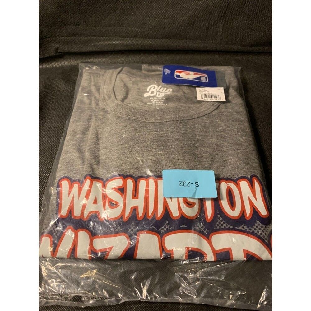 Washington Wizards NBA Men's Gray T-Shirt Size L Blue 84 Basketball Design